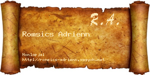 Romsics Adrienn névjegykártya
